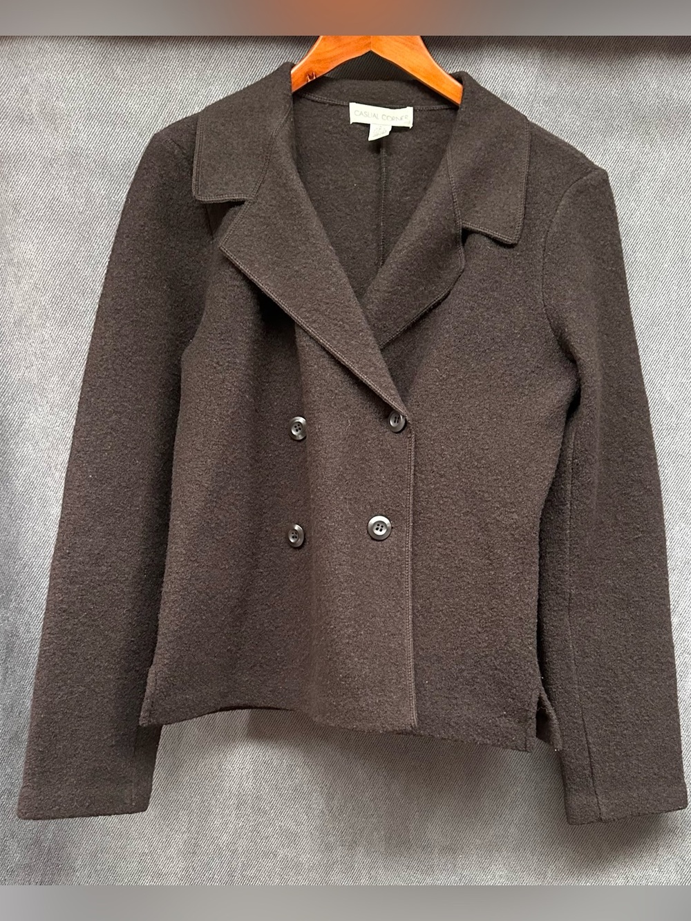 Vintage boiled wool jacket brown women’s medium